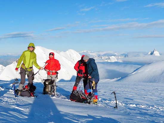 Monte-Rosa-wandern-Gletscher Monte Rosa Gruppe Gletscher für (Berg)Wanderer